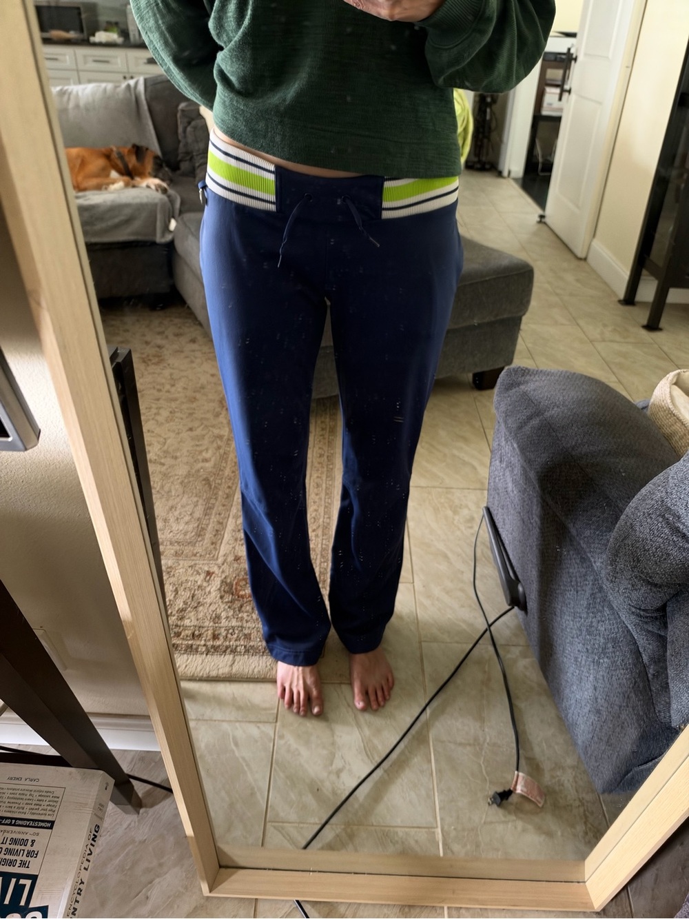 Nike Vtg 90’s golf navy pull on sporty athletic boot cut low rise pants M women